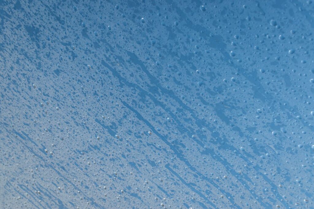 Condensation droplets on the inside of a window